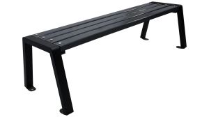 Wood and steel park bench Moderno 175 cm without backrest