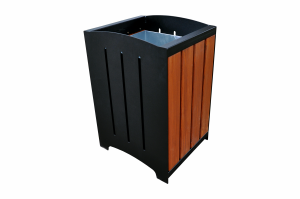 Brico 45l wooden and steel dustbin with frame and galvanised insert 