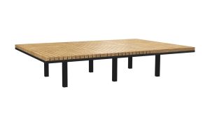 Wood and steel urban modular bench