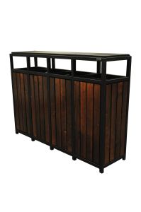 65l 4 compartment recycling bin with canopy